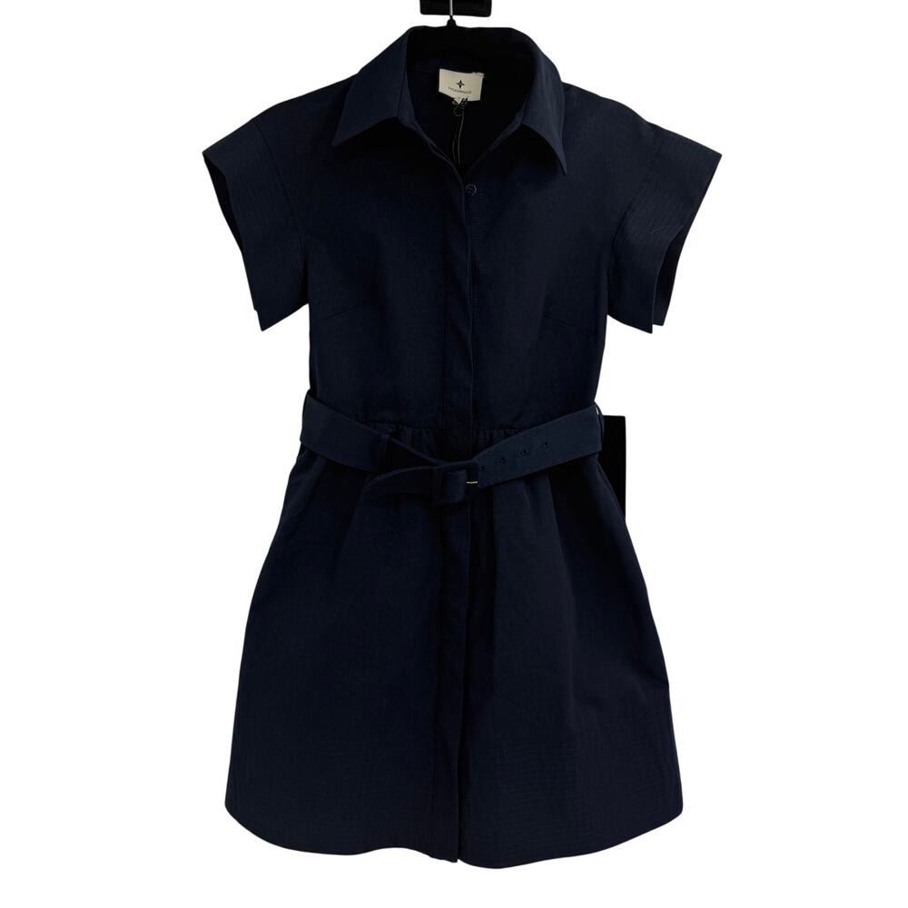 NWT Tuckernuck Chloe Mini Dress Blue Belted Dress MSRP $450 Size XS